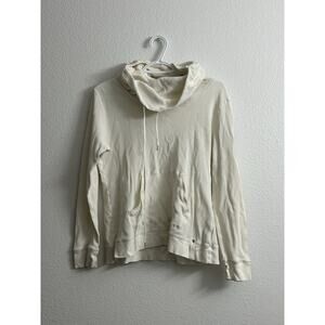 Lauren Ralph Lauren Waffle Knit Sweater Pullover Cowl Neck Women’s Size L White